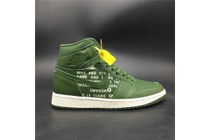 OFF-WHITE x Air Jordan 1 Retro High Olive Canvas