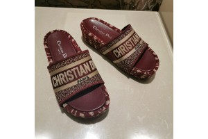 Dior Dway Wedge Slide Sandal Red (DR-SH-B06)