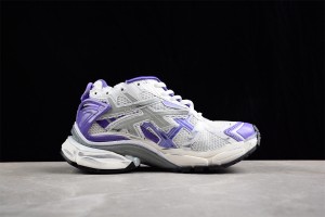Balenciaga Runner Sneaker in white and purple mesh and nylon