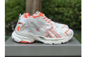 Balenciaga Runner Sneaker in Neon Orange and Off-White Mesh and Nylon