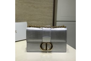 Christian Dior 30 Montaigne Silver Flap chain bag ( 25 x 16.5 x 8 cm)