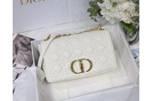 Christian Dior Medium Caro Bag White (25.5X15.5X8cm)