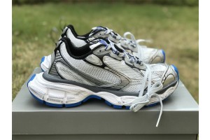 Balenciaga’s 3XL Sneaker in white, grey and blue mesh and polyurethane