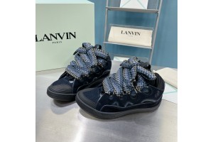 Lanvin Curb vintage sneakers with wide rainbow shoes lace Top Version 