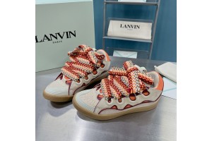 Lanvin Curb vintage sneakers with wide rainbow shoes lace Top Version 