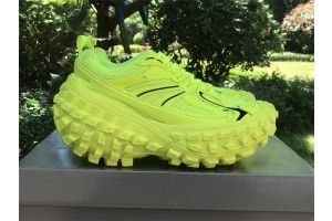 Balenciaga Defender Sneaker in neon yellow and black mesh and nylon