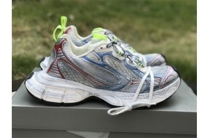 Balenciaga’s 3XL Sneaker in white, red and blue mesh and polyurethane
