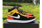 Jordan 1 Mid Black Amarillo Orange