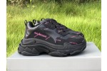 Balenciaga Allover Logo Triple S "Black Pink" Sneaker