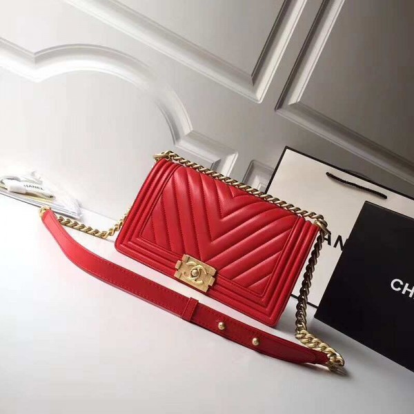 Chanel Chevron Lambskin Boy Bag 25cm CBB0008
