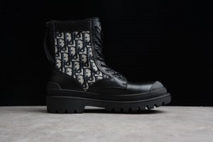 Dior Oblique Jacquard Explorer Ankle Boot Black 3BO231ZBN_H961