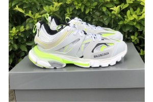 Balenciaga Track In White And Neon Yellow Sneaker