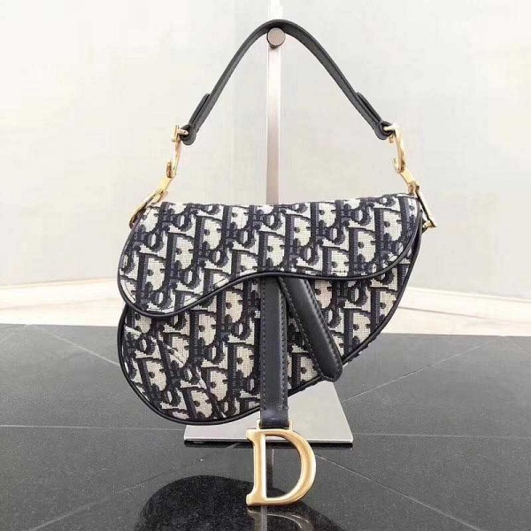 Dior Black Trotter Canvas Saddle Bag ( 2 Size)