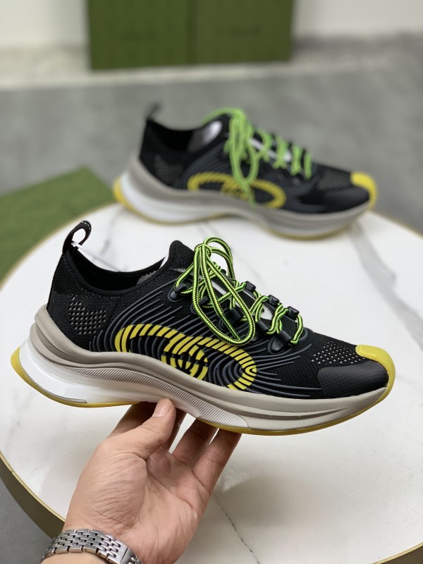 Gucci Run Sneaker in Black Yellow Fabric GCCR-006