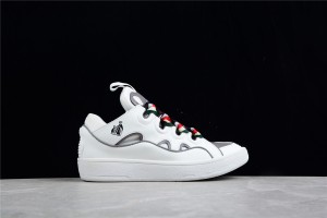 Lanvin Leather Curb White Multi Sneakers