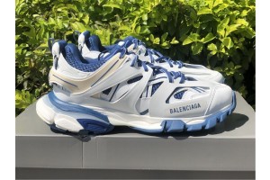 Balenciaga  White & Blue Track Sneakers