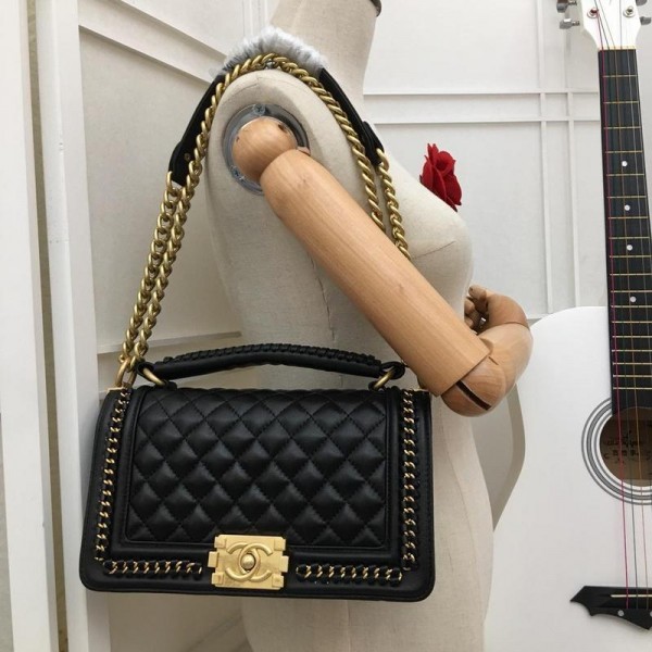 Chanel Top Handle BOY CHANEL Handbag (CH042-Black)