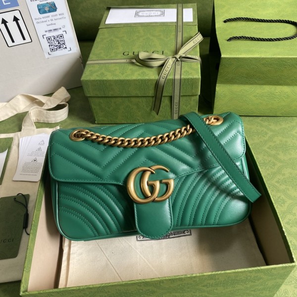 Gucci GG Marmont small shoulder bag emerald 443497