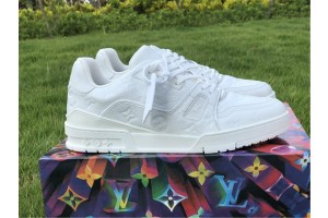 Louis Vuitton Trainer Sneaker White Embossing MS0119