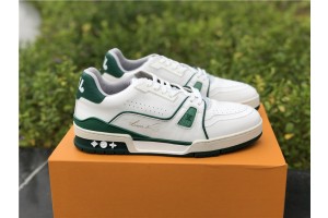 Louis Vuitton LV Trainer Sneaker Low White Green 1A54HS