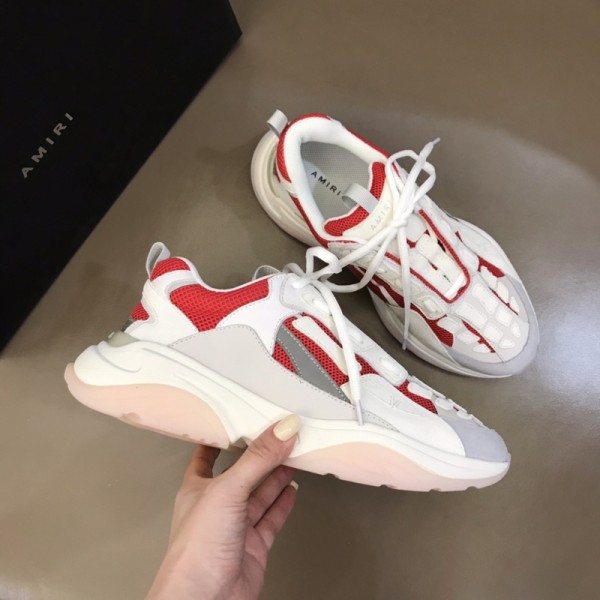 Amiri Bone Runner Sneakers - 'White - Red ' - AMRBR-002