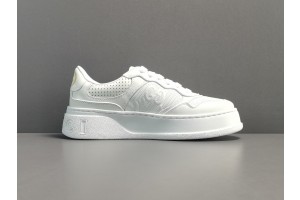 Gucci GG embossed sneaker in white leather