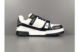 LV Trainer Sneaker Black White Logo LV LV-T0041