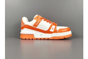 LV Trainer Sneaker Orange White Logo LV LV-T0038