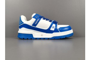 LV Trainer Sneaker White Blue Logo LV LV-T0039